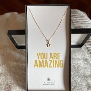 Dogeared gold necklace